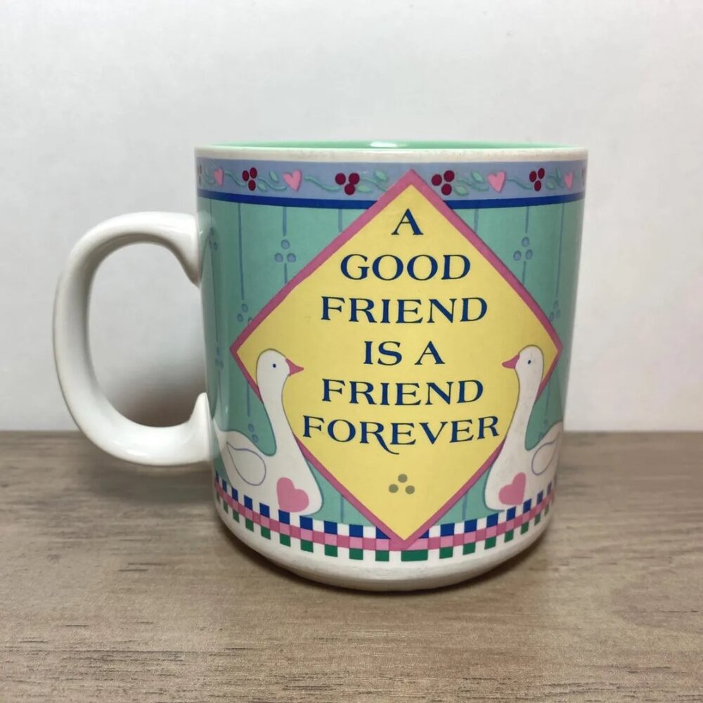 Vintage Mug A Good Friend Is A Friend Forever Papel Made in Korea 80s 90s